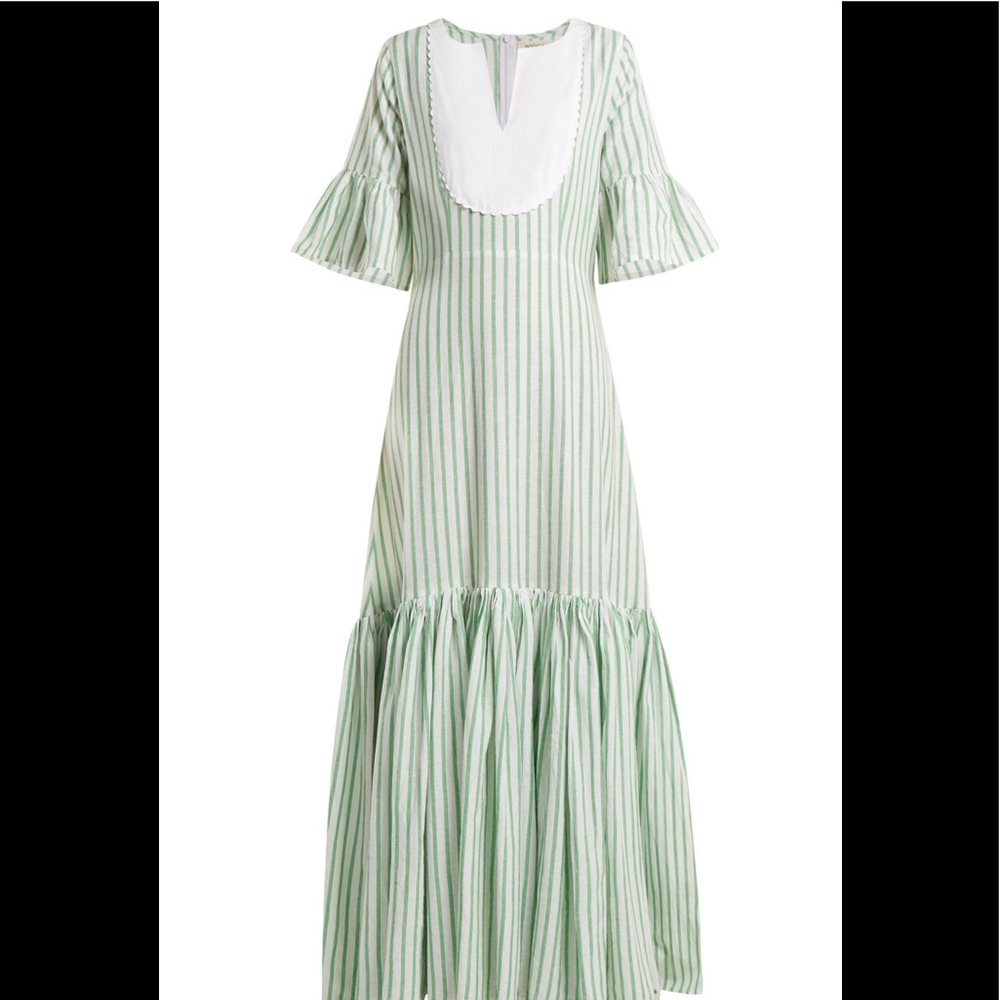 Wiggy Kit Medina Cotton Maxi Dress Green Small.